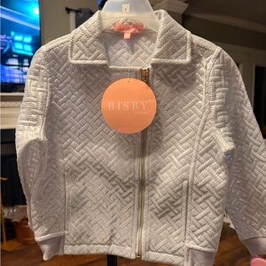 Silver sparkling Quilted Kids Jacket NWT